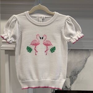 Janie and Jack Pink Flamingo Sweater Tee | Size 5